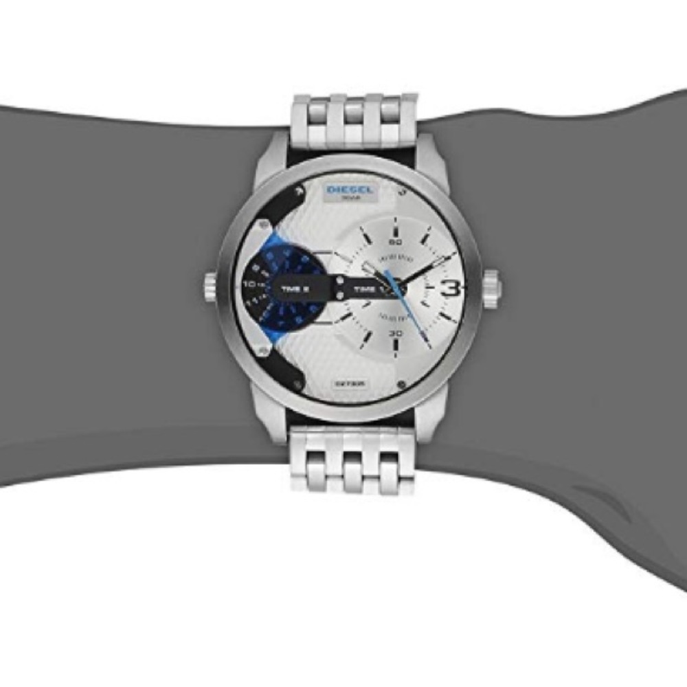Men’s Diesel Watch DZ7305 Mini Daddy Silver NEW - Picture 2 of 5